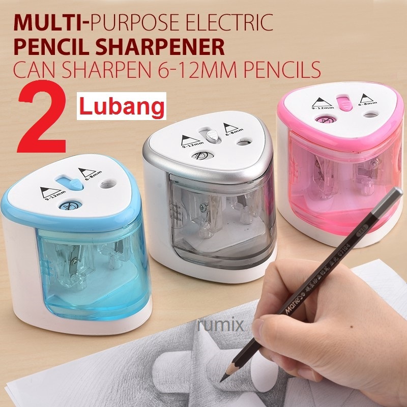 

12.12 STOK READY Rautan Serutan Electric Pencil Pensil Tenwin Otomatis Elektrik Automatic Electric Sharpener Dua Lubang murah