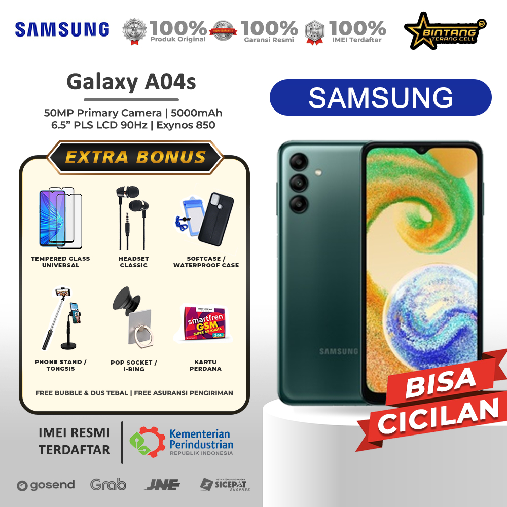 Handphone Samsung A04s Samsung Galaxy A04s RAM 4+4GB/128GB ( Extended ram 4GB) RAM 4+4/64GB  Garansi Resmi