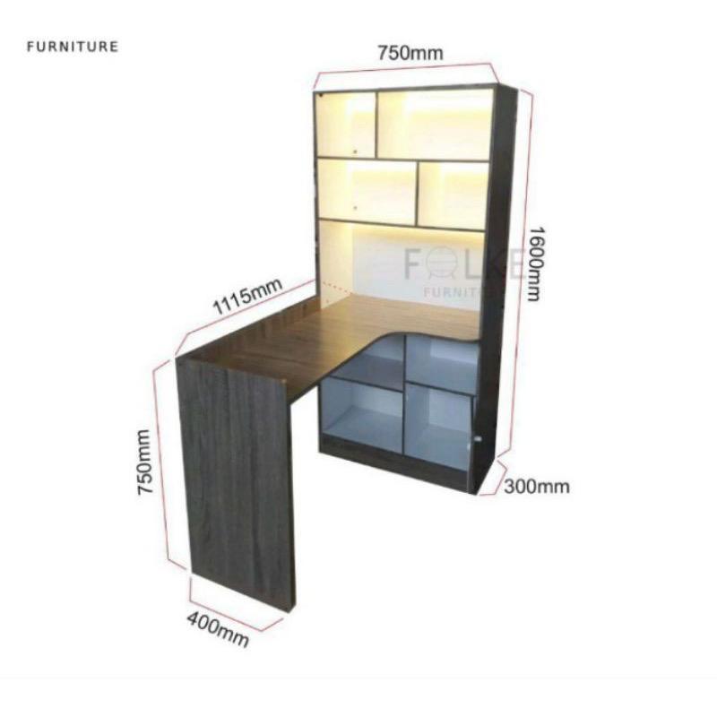 Meja Belajar minimalis dilengkapi lampu unik/meja belajar multifungsi