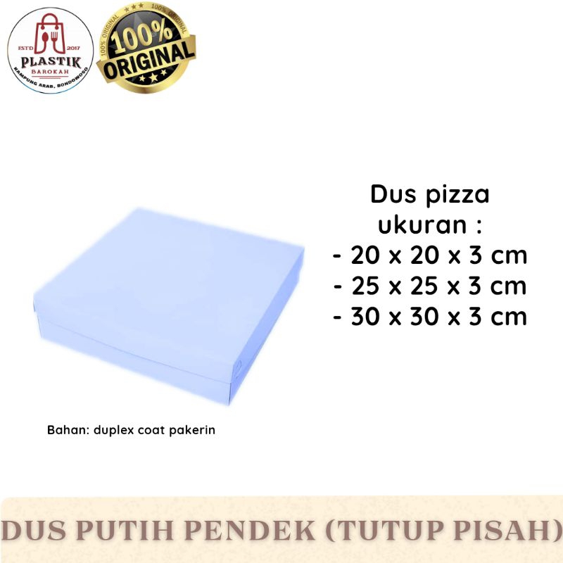 

DUS PIZZA 30X30 / DUS PUTIH PENDEK / DUS PIZZA PUTIH / BOX PIZZA 30X30 / 30X30