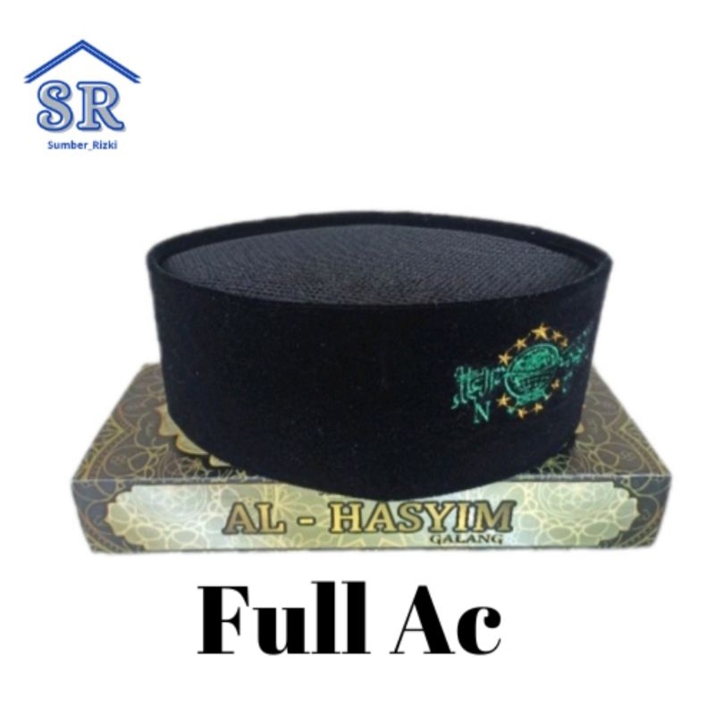 Peci Songkok Full Ac Bordir NU Tinggi 8cm/9cm/10cm-Kopuah Bludru Halus & Tebal
