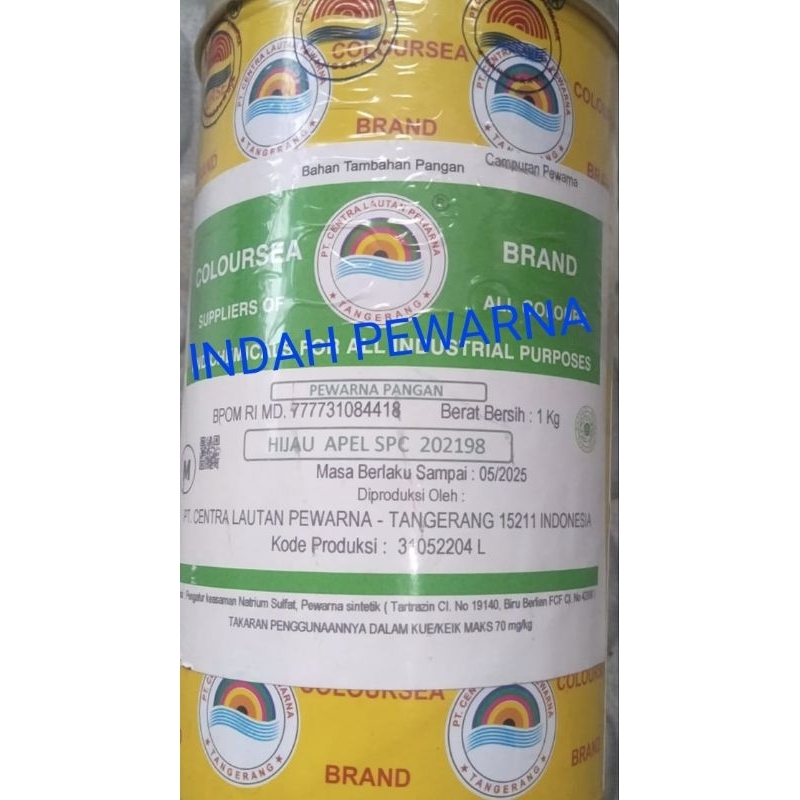 

Pewarna makanan berat 1kg hijau apel spc-202198 merek coloursea