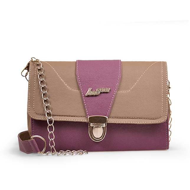JAVA SEVEN Tas tangan wanita | clutch bag wanita | Tali selempang bisa dilepas | Tali rantai | Ungu 
