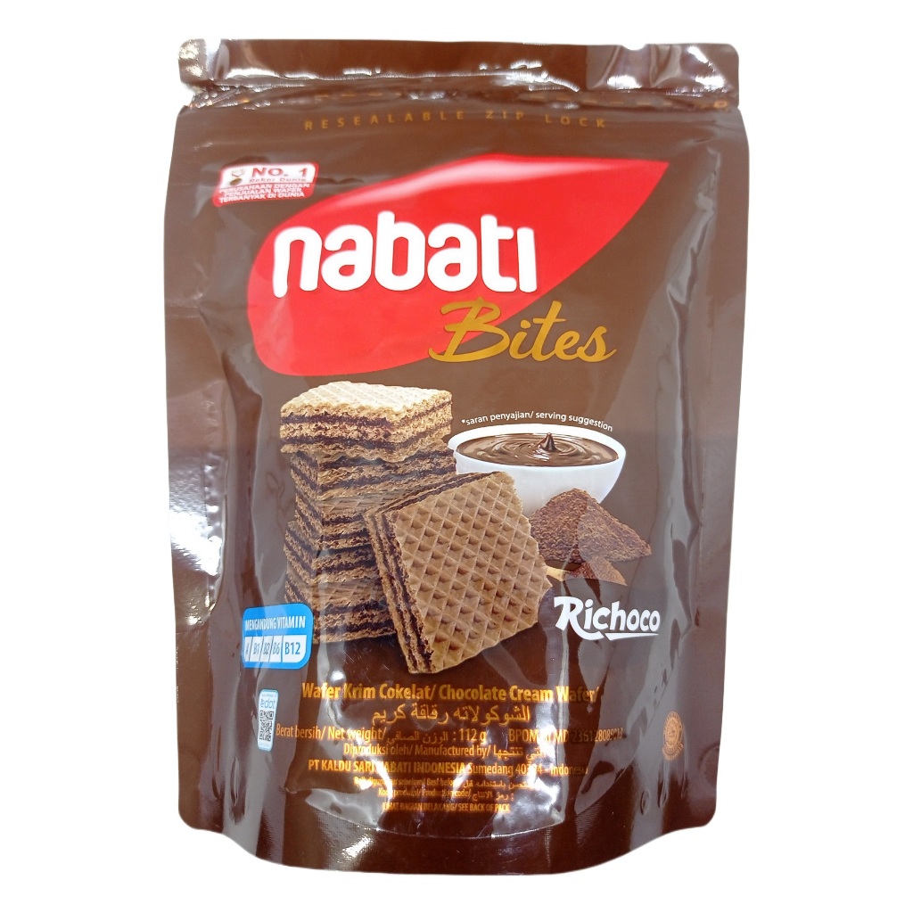 

Wafer Krim Cokelat Nabati Bites richoco netto 112 g