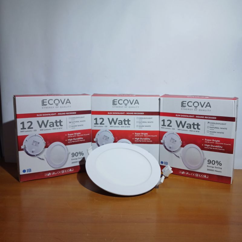 ECOVA slimdownlight led panel IB bulat 12Watt