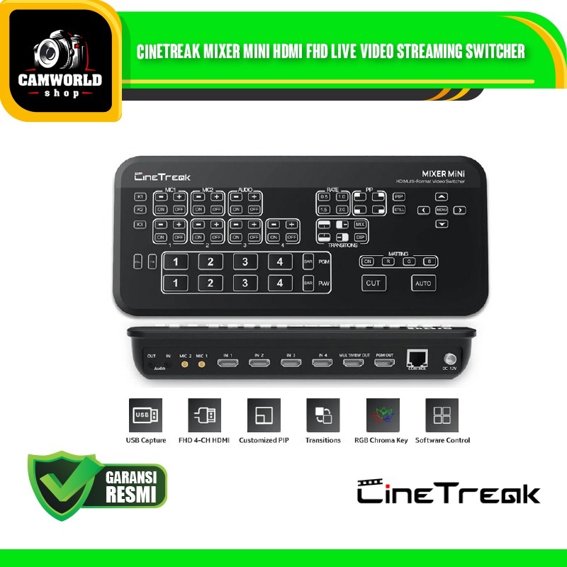 Cinetreak Mixer Mini HDMI FHD Live Video Streaming Switcher