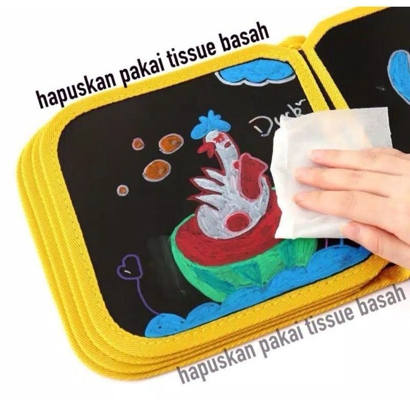

EA Buku Gambar Portable Ajaib Reusable Buku Tulis Anak Bisa Dihapus 14 Halaman FREE 12 SPIDOL + 1 TISSU