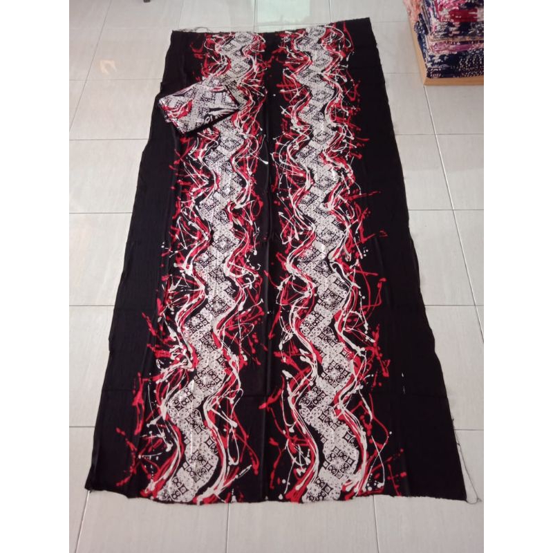 KAIN BATIK TRUSMI CIREBON CAP LUKIS BAHAN PARIS MOTIF ABSTRAK