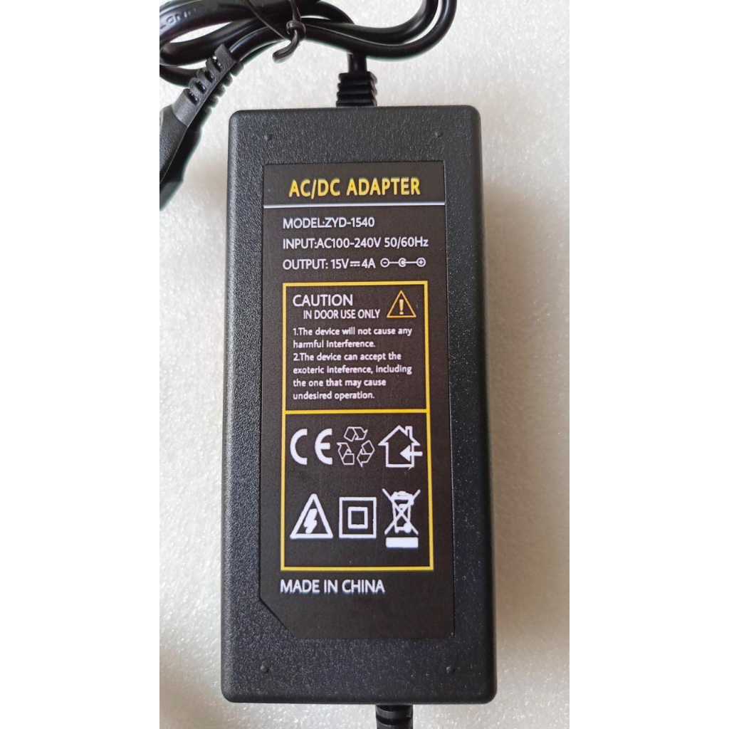 AC/DC ADAPTOR 15V 4A model : ZYD-1540