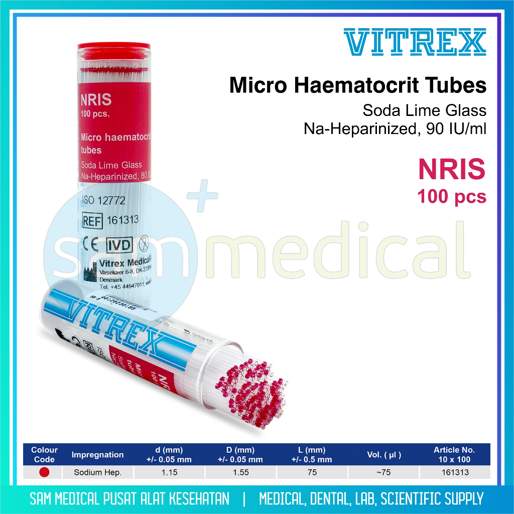 VITREX Bris Microhaematocrit Tube /Hematokrit Mikro Kapiler