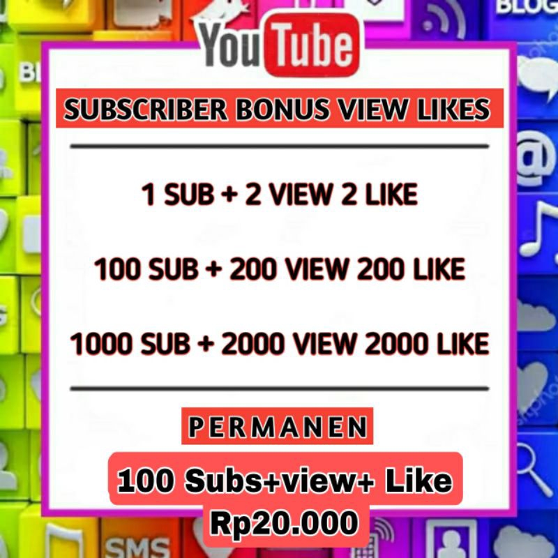 Subscribe Youtube Termurah bonus view dan Like Permanen Untuk Monetisasi Youtube