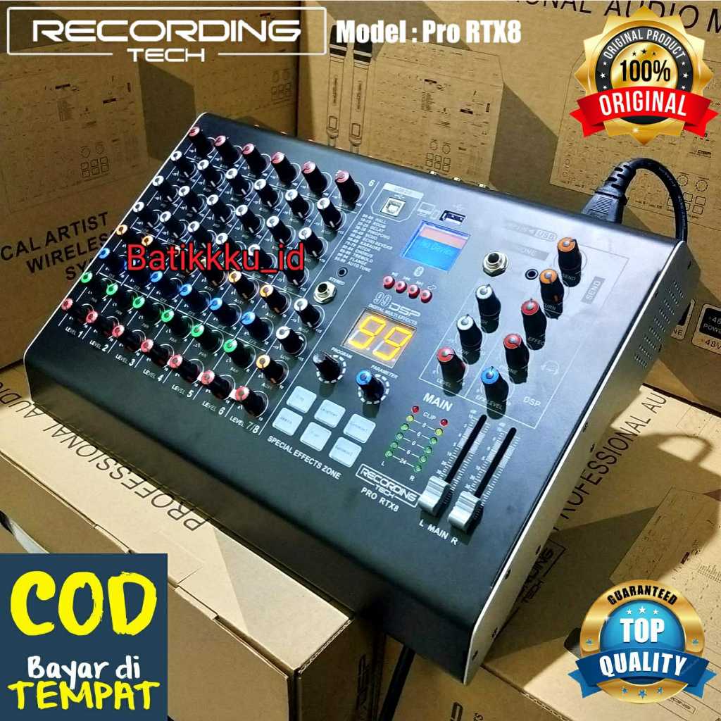 Mixer Recording Tech Pro RTX 8 PRORTX8 PRO RTX8 ORIGINAL 8CH WITH SPECIAL EFFECT