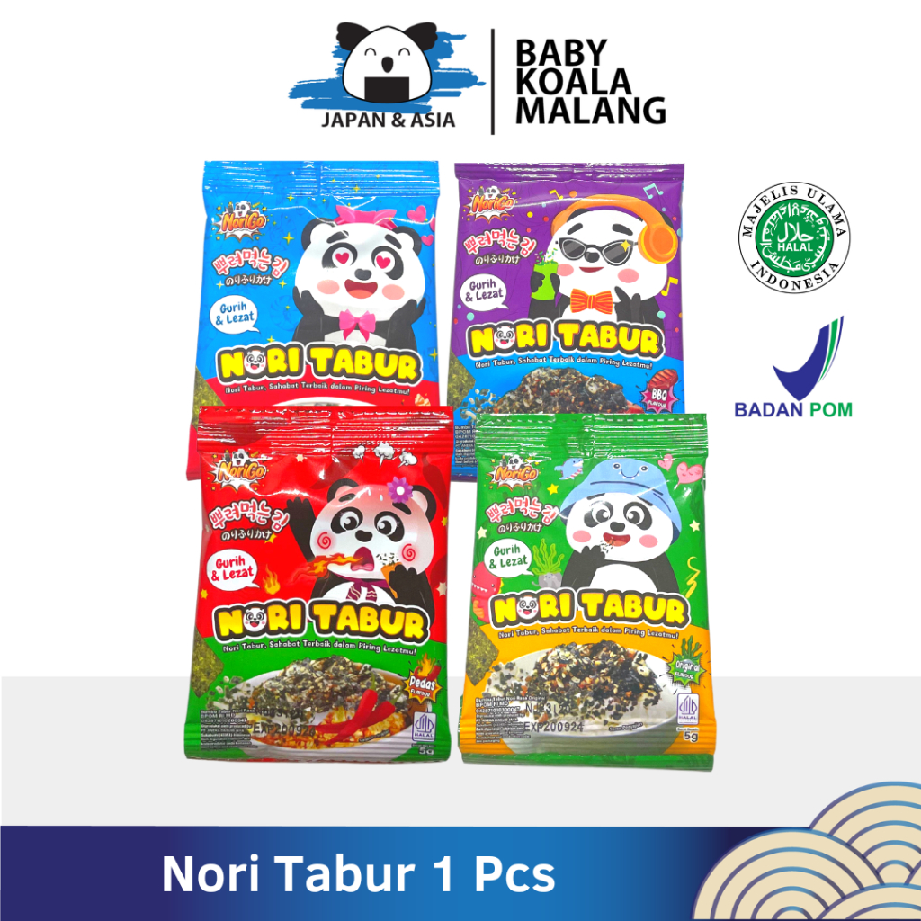 

NORIGO Nori Tabur Rice Noodle 5 g Halal | Rumput Laut Panggang | Abon Nori