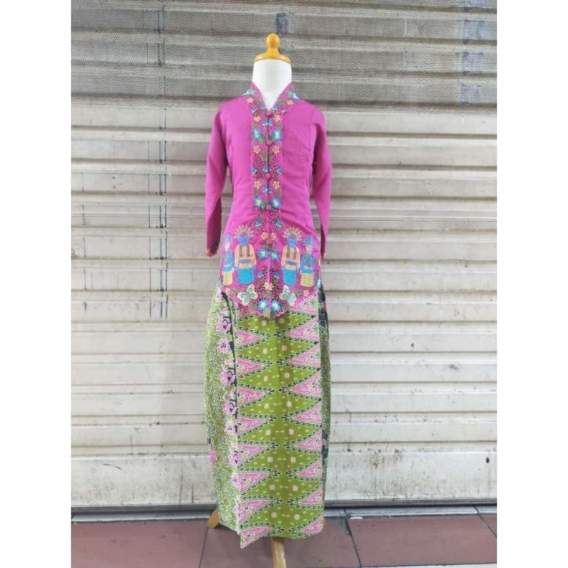 set kebaya encim anak SD bordir ondel betawi / kebaya seragam acara sekolah / kebaya anak modern