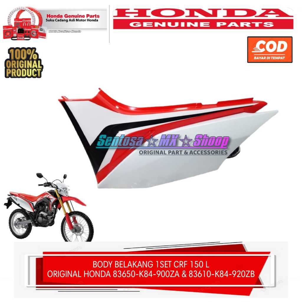 [ CRF 150 L ] COVER BODY SIDE BELAKANG / SAMPING L KIRI 1SET ATAS & BAWAH ORIGINAL AHM 100%