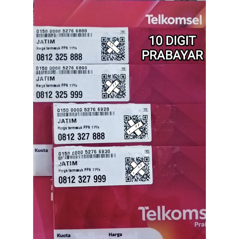PERDANA TELKOMSEL 10 DIGIT CANTIK 888 999 PRABAYAR