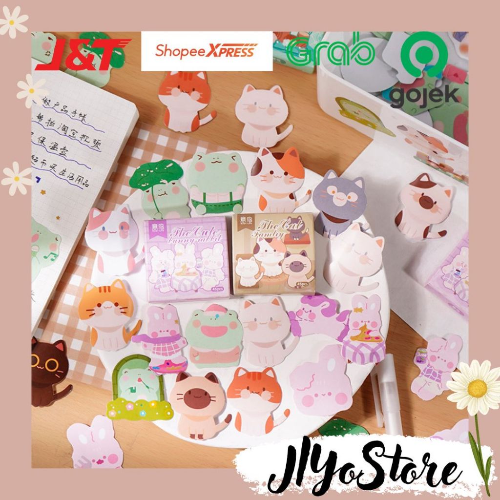 

45pcs Stiker Sticker Bujo Journal Jurnal Scrapbook Planner Hewan Kartun Aesthetic Lucu Diary DIY
