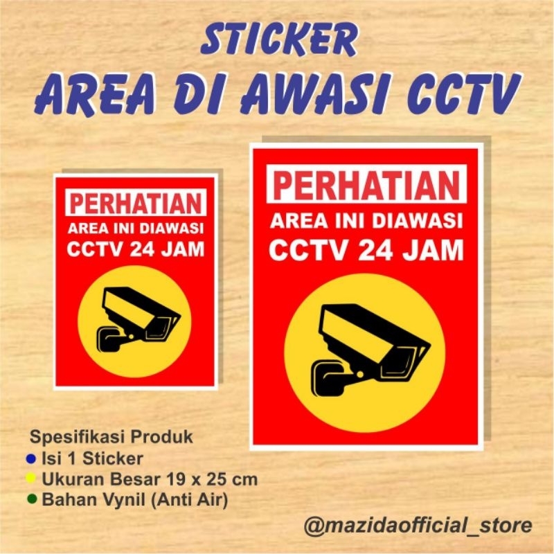 

Sticker Area Ini Diawasi CCTV 24 Jam Ukuran Besar Anti Air