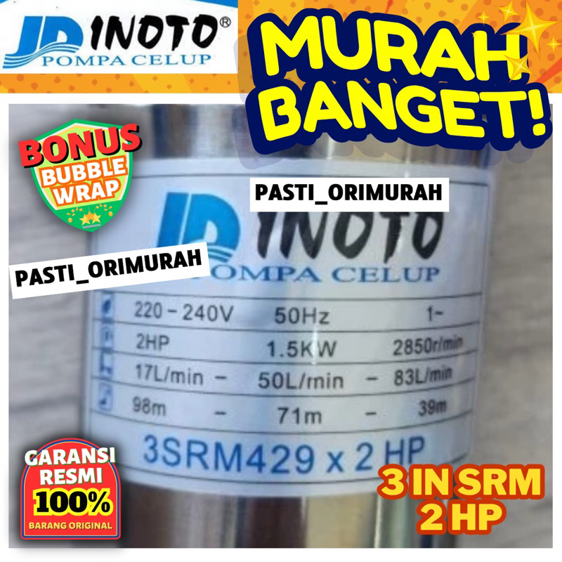 Pompa submersible Sibel Inoto 3srm429 3In 3" 3in 2 hp 2hp 3IN429 3insrm429 3in SRM 429 pompa SRM Saw