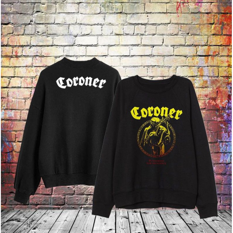 Sweater Crewneck Pria/Wanita Band Punk | Rock | Metal | Rap | Pop | CORONER