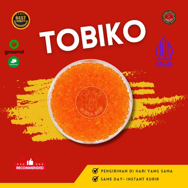 Tobiko Orange Frozen | Tobiko Telur Ikan Terbang Fresh | Tobiko Sushi | Tobiko Saus Mentai