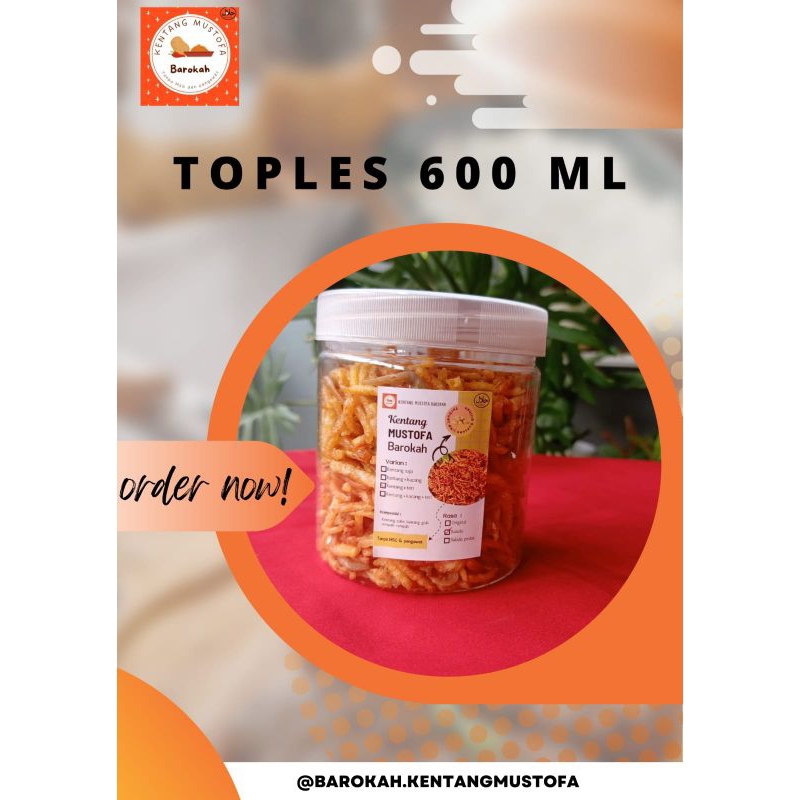 

KENTANG MUSTOFA BAROKAH KEMASAN TOPLES 600ML/KENTANG BALADO KRISPI/ PENCOK/KENTANG KACANG TERI/OLAHAN KENTANG/LAUK CEMILAN AWET/TANPA MSG DAN PENGAWET