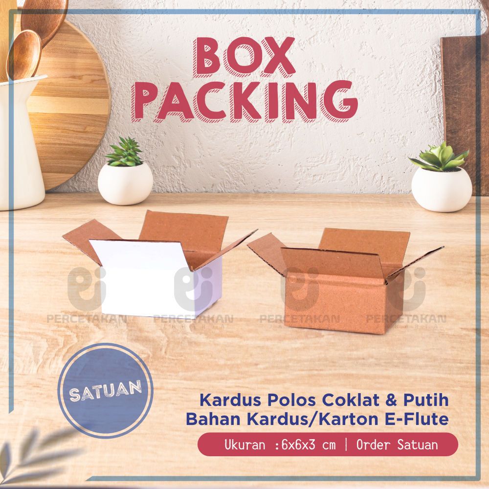 

BOX KARDUS Baru 6x6x3 cm DUS PACKING E-FLUTE | Kardus / Karton Box Polos
