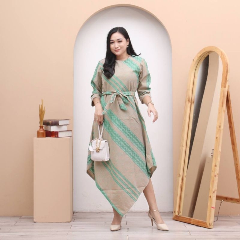 gamis full tenun ori 100%