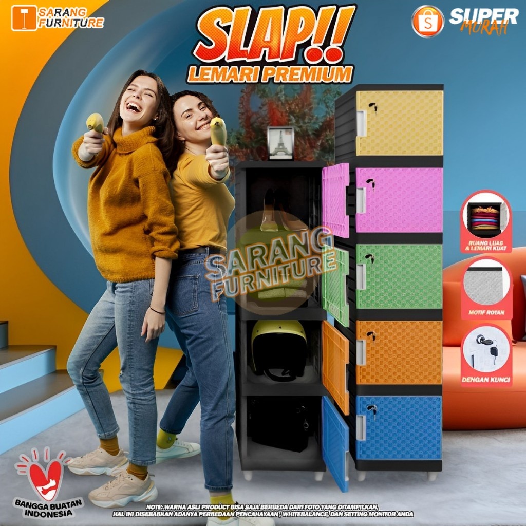 IWANA_HOME LEMARI PAKAIAN MINIMALIS KINGDOM SLAP KINGDOM SLAP SUSUN LEMARI PLASTIK LEMARI BAJU