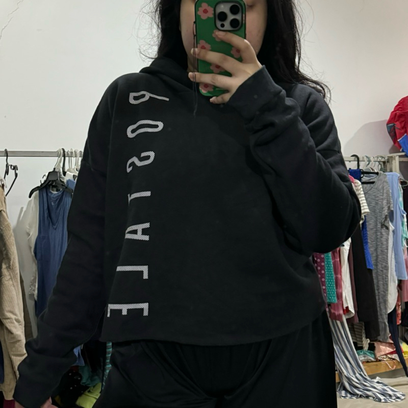 Aeropostale Black Crop Hoodie (noda)