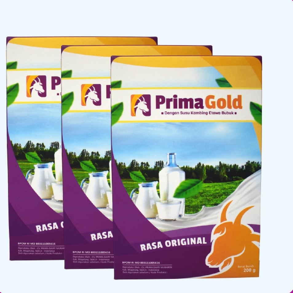 

Baru paket 4 box susu prima gold susu kambing etawa asli A45