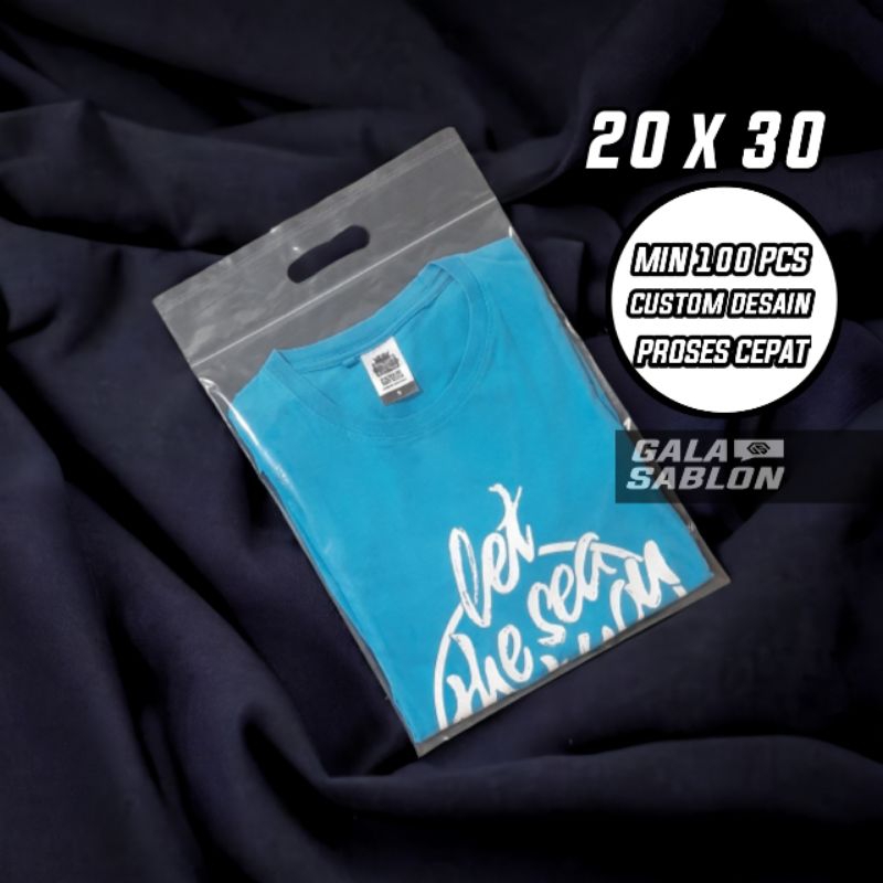 PLASTIK SABLON ZIPLOCK/CUSTOM LOGO/KLIPPOND UKURAN 20X30