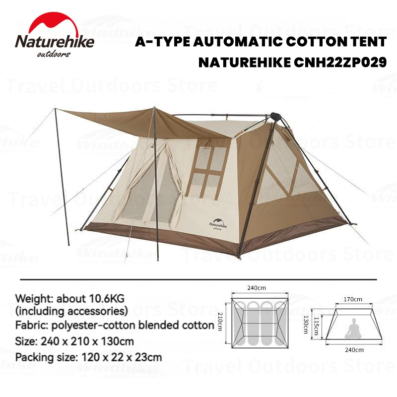 Tenda Glamping 4 Orang Naturehike CNH22ZP029 Tenda Otomatis Layer Kemah Premium Korean Camping Autom