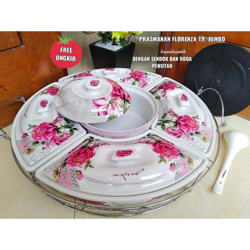 Prasmanan Putar 19Inch Keramik Fiorenza AK-782 (JUMBO) (Packing Kayu)