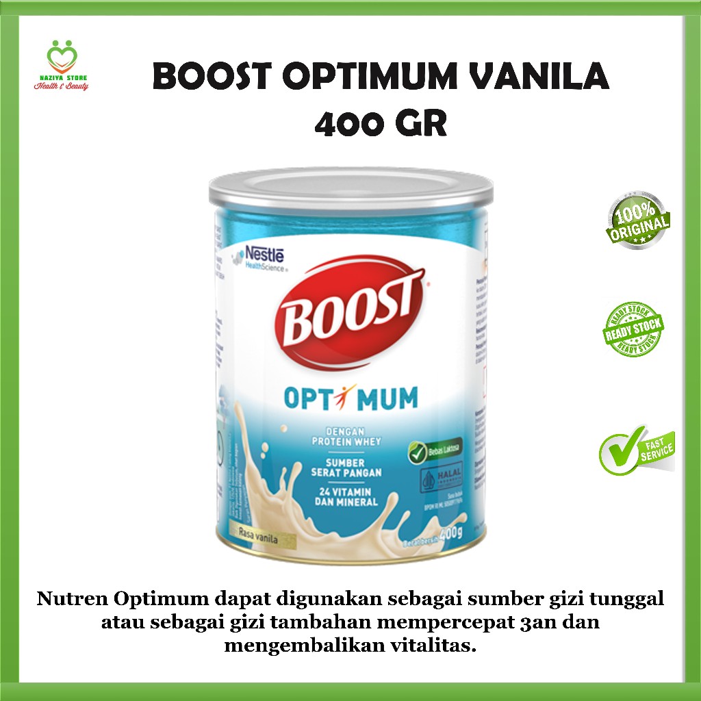 

NESTLE BOOST Optimum Susu Nutrisi Vanila Dewasa dan Lansia Kaleng 400g