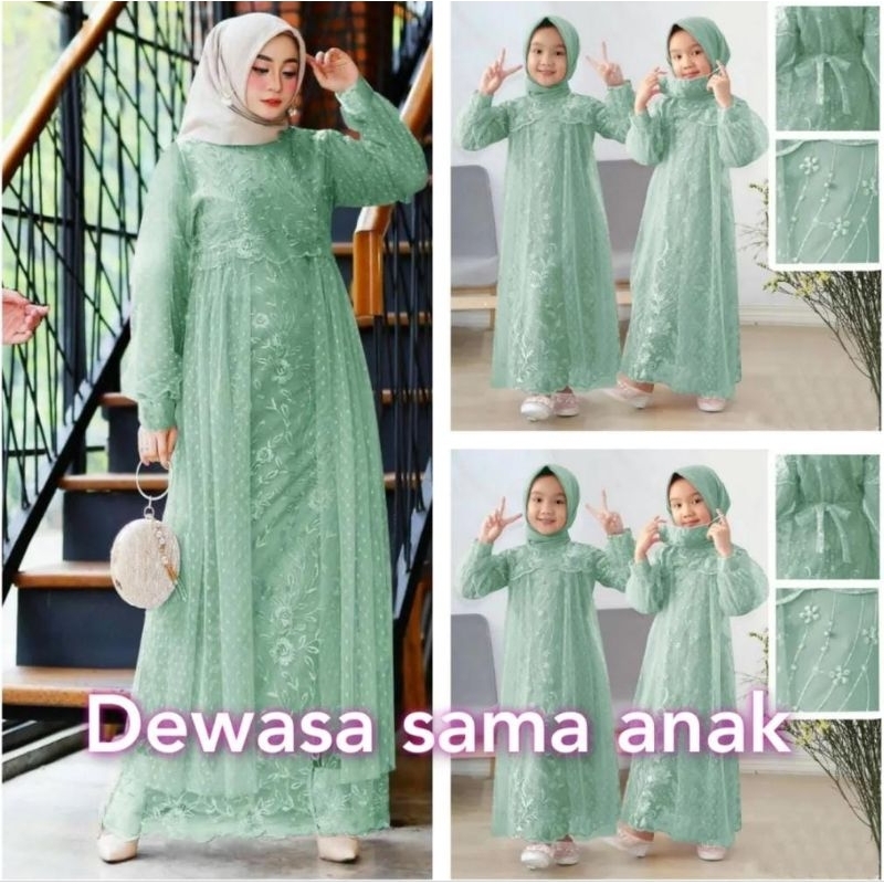 gamis Liana kid dan dewasa / gaun pesta ibu dan anak / gamis ibu dan anak / couple ibu anak