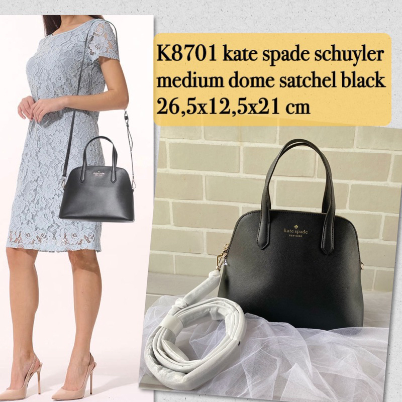 tas selempang wanita ks original schuyler medium dome satchel black