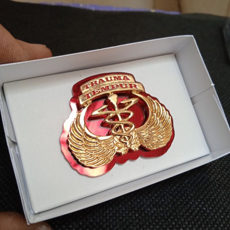 brevet wing pin pdh trauma tempur dasar akrilik mika