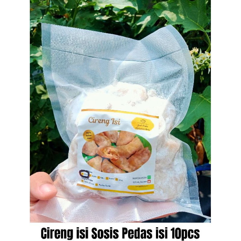 1pack (10pcs) Cireng Isi Sosis Pedas / makan beku / handmade/ Aneka Frozen food / Sosis pedas