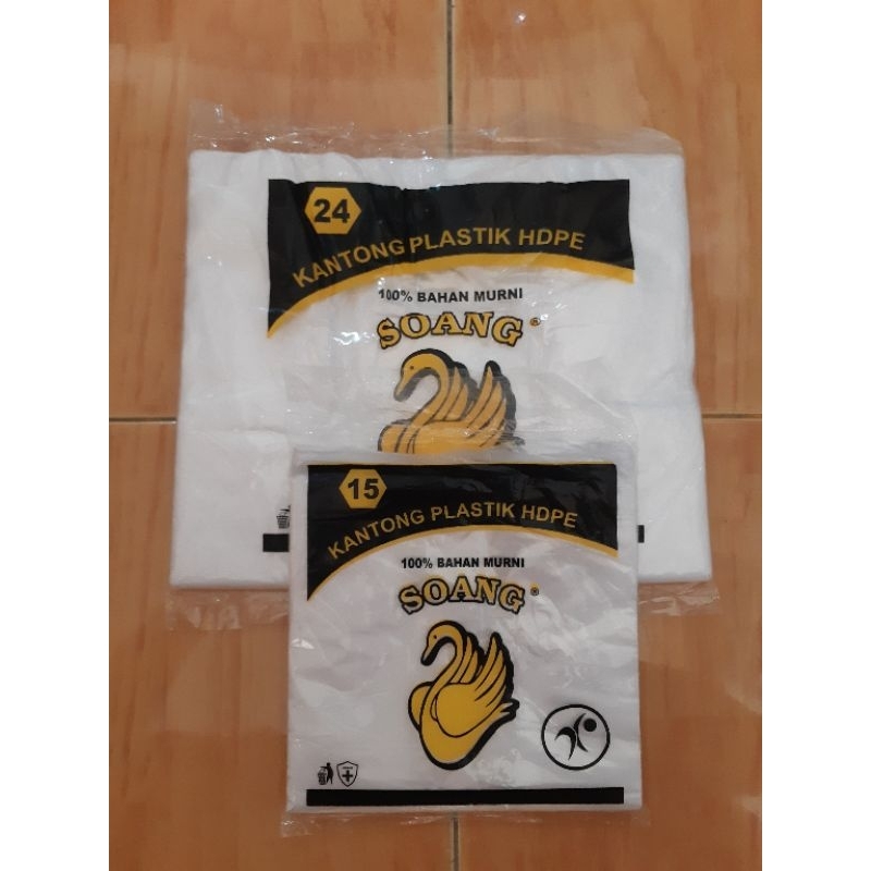 kantong plastik bening uk 15,24 / kresek bening Transparant Murah soang