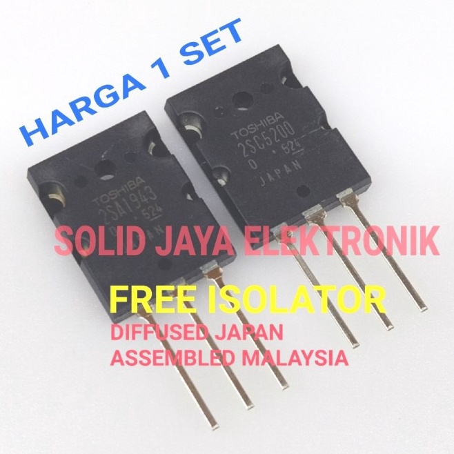 TR TOSHIBA 2SA1943 2SC52 SERI LOT 524 JAPAN JEPANG TRANSISTOR FINAL TOSHIBA ASLI 2 SA 1943 2 SC 52 2
