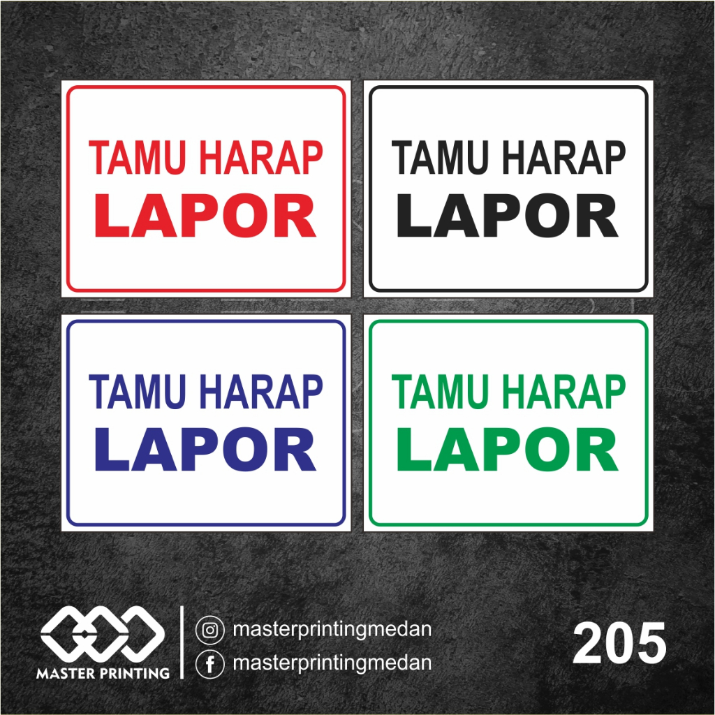 

205 - Stiker Tamu Harap Lapor, Sticker Vinyl, Premium, Tahan Air, Termurah, dan Bisa Custom