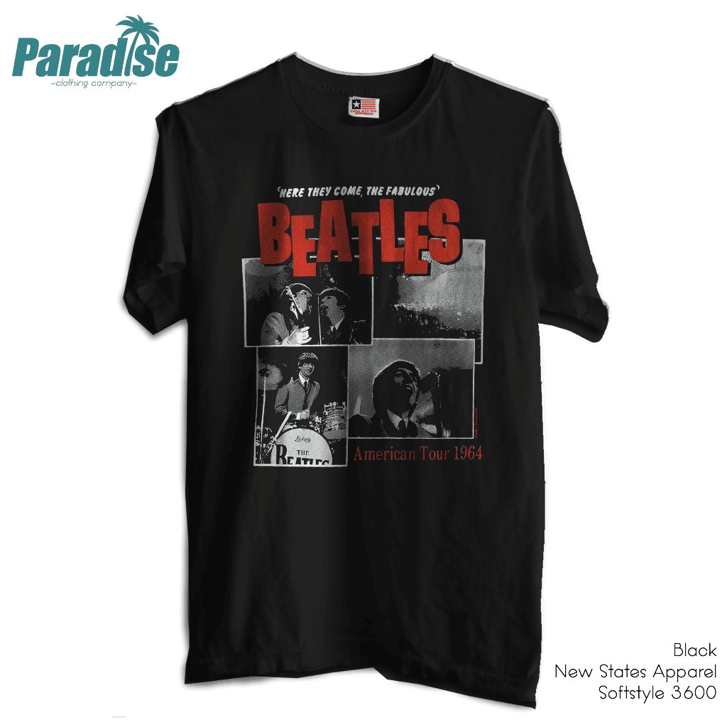 PARADISE Baju Kaos Band - The Beatles American Tour 1964
