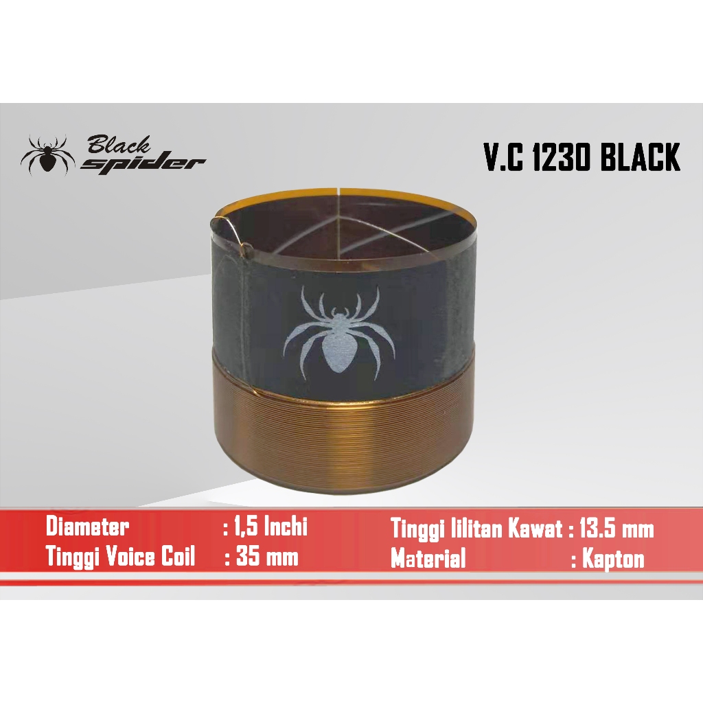 Spull Diameter 38mm - Voice Coil BS 1230 Black Voice Coil Black Spider