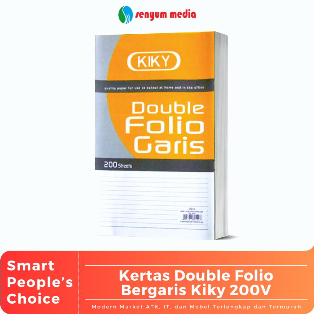 

Kertas Double Folio Bergaris Kiky 200V (1 Pack Isi 200 Lembar) (S:PAK)