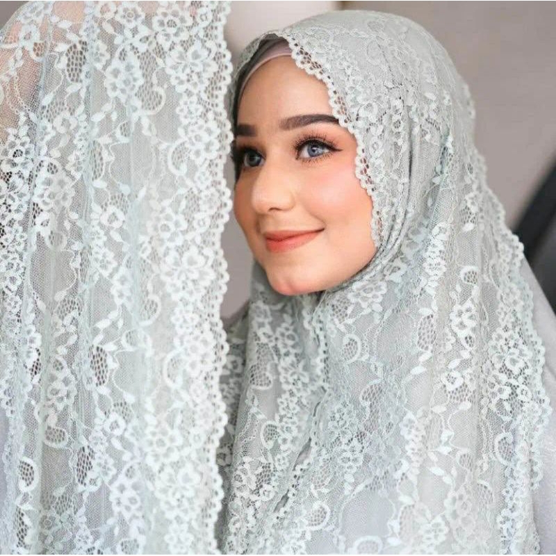 Mukena Santorini Silk Premium 2in1 Model KD renda full