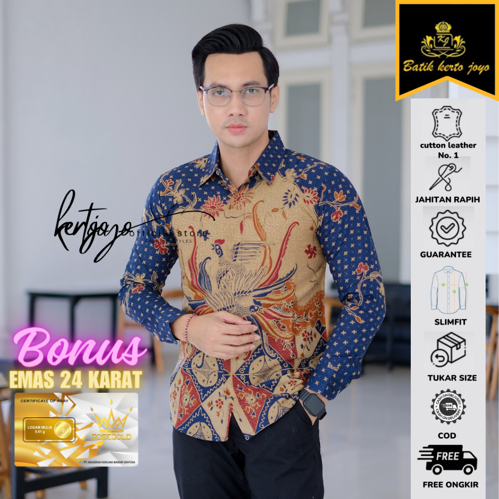 Batik pria modern slimfit Baju Batik Pria Lengan Panjang slimfit baju batik pria MODERN Slimfit prem