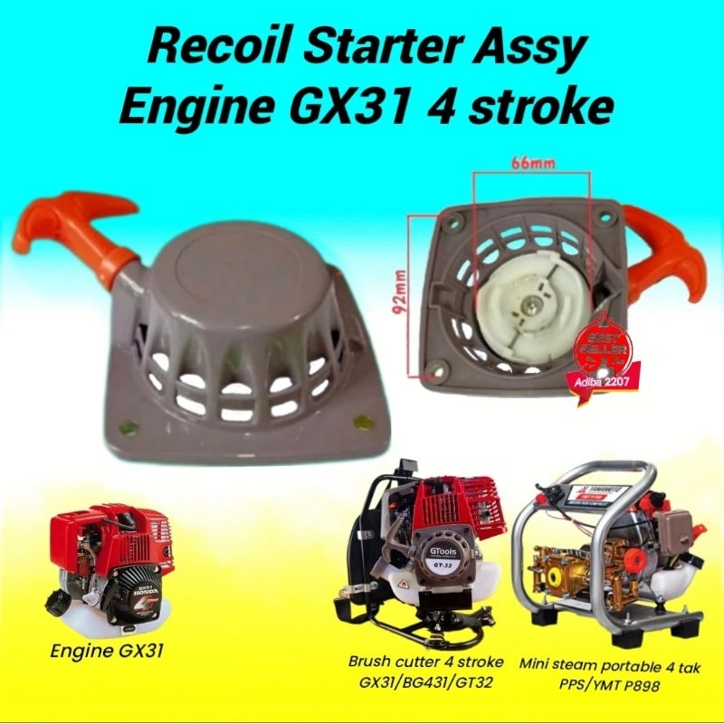 Recoil starter GX31 GT32 YMT488 kap tarikan engkol selahan stater mesin semprot hama/potong rumput 4
