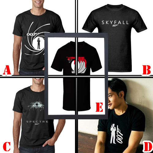 Kaos 007 James Bond Tshirt 100% Cotton