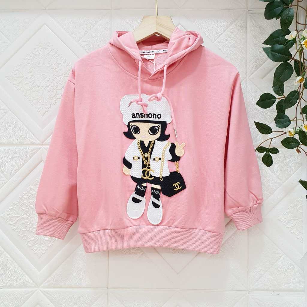 Sweater Hoodie Anak Perempuan Grafik Karakter Lucu Import